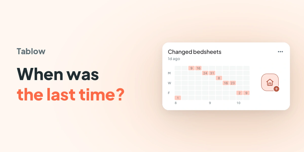 Tablow horizontal artwork: When was the last time, with a real bedsheet record card